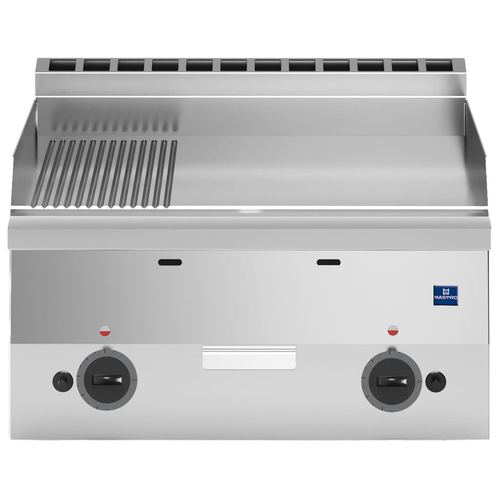 Gas-Grillplatte, Tischmodell, 1/3 gerillt und 2/3 glatt — Virtus MS66FTRGT