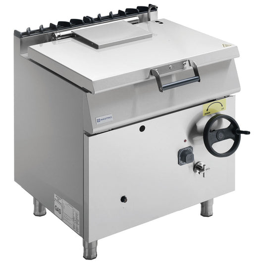 Gas-Kippbratpfanne, Kapazität 60 Liter, Edelstahl-Becken — Virtus MS78BRG