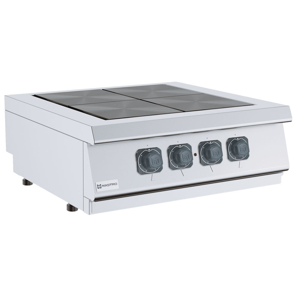 Elektrokochfeld mit 4 drehbaren Gussplatten je 3 kW, Tischmodell — Virtus MS78PCERT