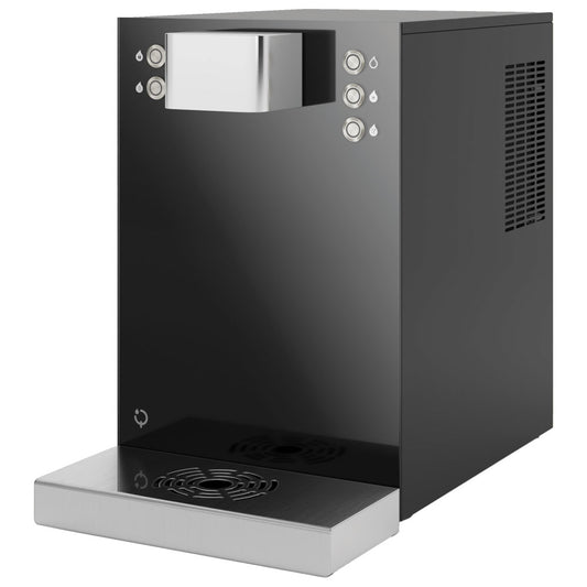 Wasserspender 60 Liter/Stunde, Raumtemperatur (still)/gekühlt/mit Kohlensäure - Farbe schwarz — Virtus Q3TBGB