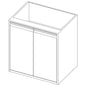Unterbau mit Flügeltür und 2 Zwischenböden, 600x590 mm — Virtus RB090606085