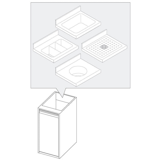Unterbau mit Flügeltür für Becken, 400x690 mm — Virtus RB240407085