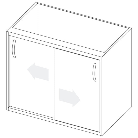Unterbau mit Schiebetüren und 1 Zwischenboden, 1000x590 mm — Virtus RB451006085