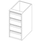 Unterbau mit 4 Schubladen, 500x690 mm — Virtus RB480507085