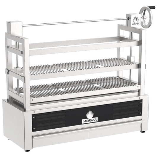Robatayaki charcoal grill with 3 levels (2 height-adjustable), 623 mm — Virtus RMSE60