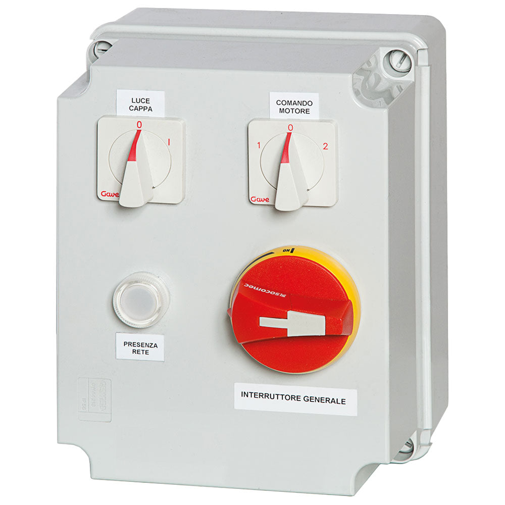 Drehzahlregler mit Gasmagnetventil, 2 Geschwindigkeiten, 400 V, max 4,00 kW, mit Lichtschalter — Virtus RVVG2445