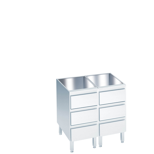Drawer unit with 6 drawers, without worktop, 800 × 560(600)x800/850 mm
