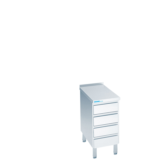 Drawer unit with 8 drawers, with tabletop at the back on top, 800 × 600 × 850/900 mm