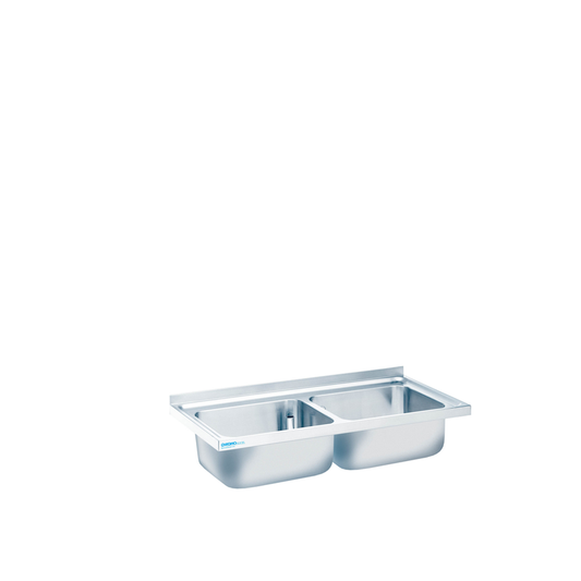 Spülenabdeckung mit 2 Becken Mittig, ohne Beckenverkleidung, 1400 × 700 × 50 mm