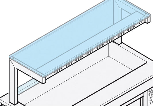 Aufsatz 1 etagig- mit geradem glas, 2300x400 mm — Virtus SASTA6