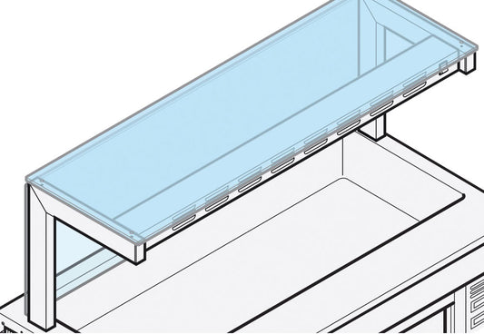 Aufsatz 1 etagig- mit geradem glas + frontglas, 2000x400 mm — Virtus SASTC5