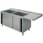 Spülschrank mit Schiebetüren für Einbau-Geschirrspüler, 2 Becken links, 2000x600 mm — Virtus SLA2LD2006