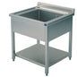 Spültisch, 1 Becken, auf Beinen, mit Zwischenboden, 800x600 mm — Virtus SLG1856