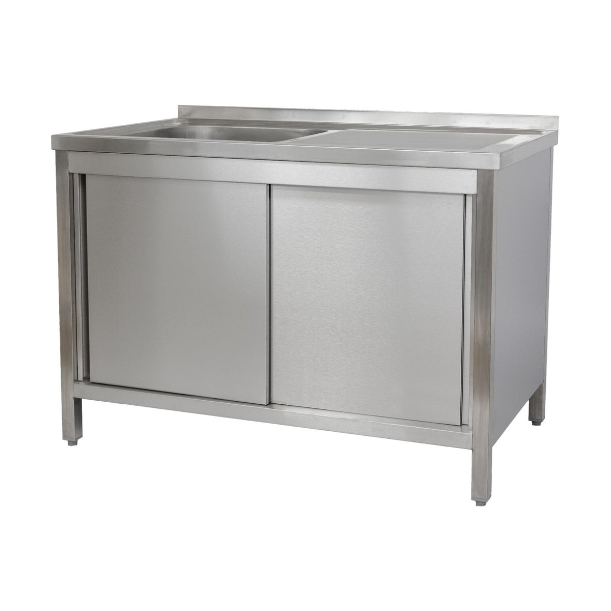Spülschrank 1200 × 700 × 850 mm 1 Becken links, mit Schubladenblock, 700 mm Tiefe | A&S SPSCHSB1271BL