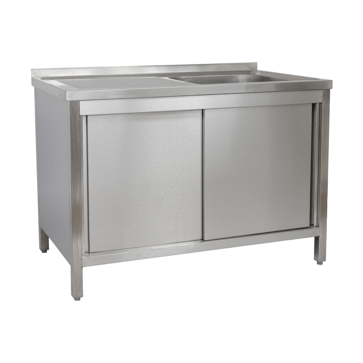 Spülschrank 1200 × 600 × 850 mm 1 Becken rechts, mit Schubladenblock, 600 mm Tiefe | A&S SPSCHSB1261BR