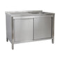 Spülschrank 1200 × 600 × 850 mm 1 Becken rechts, mit Schubladenblock, 600 mm Tiefe | A&S SPSCHSB1261BR