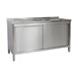 Spülschrank 1600 × 700 × 850 mm 2 Becken rechts, mit Grundboden      700 mm Tiefe | A&S SPSCH1672BR