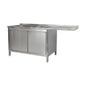 Spülzentrum 1600 × 700 × 850 mm 2 Becken links      700 mm Tiefe | A&S SPSCHZ1672BL