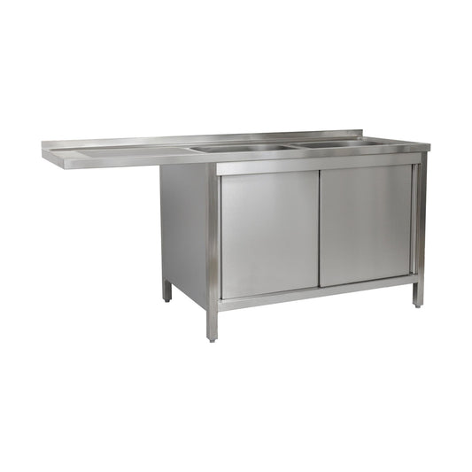Dishwashing centre 1500 × 600 × 850 mm 2 basins right     600 mm depth | A&S SPSCHZ1562BR
