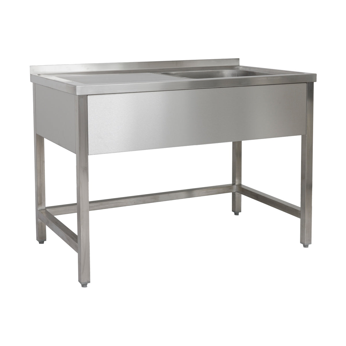 Spültisch 1200 × 600 × 850 mm 1 Becken rechts, Ohne Grundboden  600 mm Tiefe | A&S SPTO1261BR