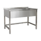 Spültisch 1200 × 600 × 850 mm 1 Becken rechts, Ohne Grundboden  600 mm Tiefe | A&S SPTO1261BR