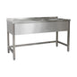 Spültisch 1500 × 600 × 850 mm 2 Becken rechts, Ohne Grundboden  600 mm Tiefe | A&S SPTO1562BR