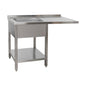 Spülzentrum 1200 × 600 × 850 mm 1 Becken links, mit Grundboden      600 mm Tiefe | A&S SPZG1261BL