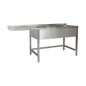 Spülzentrum 1600 × 700 × 850 mm 2 Becken rechts, ohne Grundboden      700 mm Tiefe | A&S SPZO1672BR
