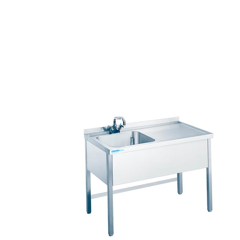 Spültisch mit 1 Becken links, offen, 1200 × 600 × 850/900 mm