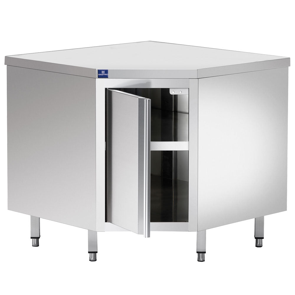 Neutraler Arbeitsschrank, Eck-Modell, mit Flügeltür, ohne Aufkantung, 900x600 mm — Virtus STAB69