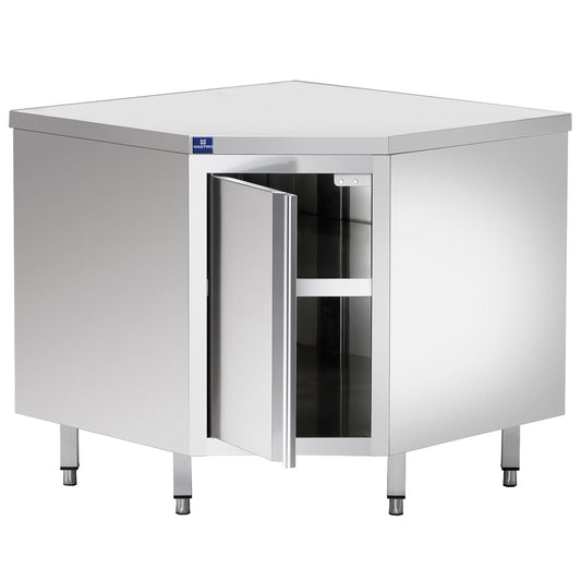 Neutraler Arbeitsschrank, Eck-Modell, mit Flügeltür, ohne Aufkantung, 1000x700 mm — Virtus STAB71