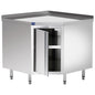 Neutraler Arbeitsschrank, Eck-Modell, mit Flügeltür und Aufkantung, 900x600 mm — Virtus STABA69