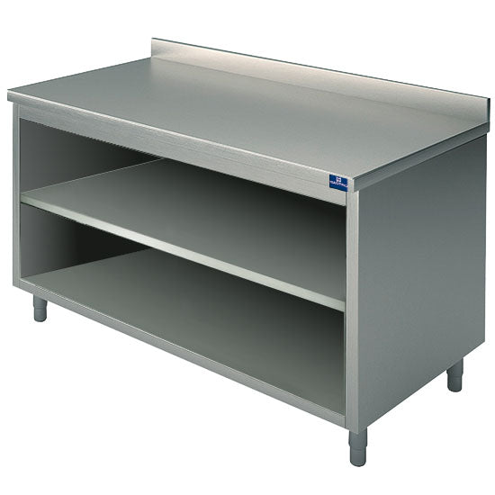 Neutraler Arbeitsschrank, offen, mit Aufkantung, 1400x600 mm — Virtus STFA614