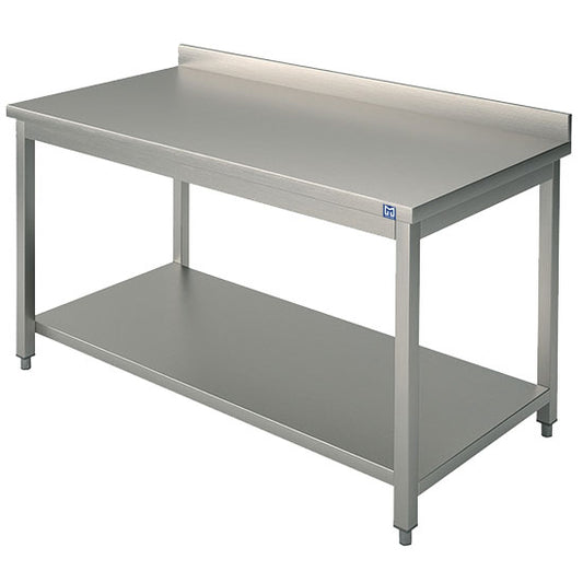 Arbeitstisch mit Zwischenboden und Aufkantung, 700x700 mm — Virtus STLA7070
