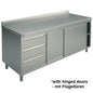 Neutraler Arbeitsschrank mit eingebauter Schubladeneinheit links, mit 2 Flügeltüren und Aufkantung, 1200x600 mm — Virtus STNAC3S60121