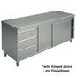 Neutraler Arbeitsschrank mit eingebauter Schubladeneinheit links, mit Schiebetüren, ohne Aufkantung, 1200x700 mm — Virtus STNC3S70121