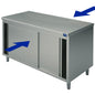 Neutraler Durchreichearbeitsschrank mit Schiebetüren, 1200x600 mm — Virtus STND60120