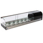 Tapaskühltheke mit gebogener Frontverglasung und 1 Glasboden, 6x GN 1/3 H=40 mm — Virtus TPFR6IA2S