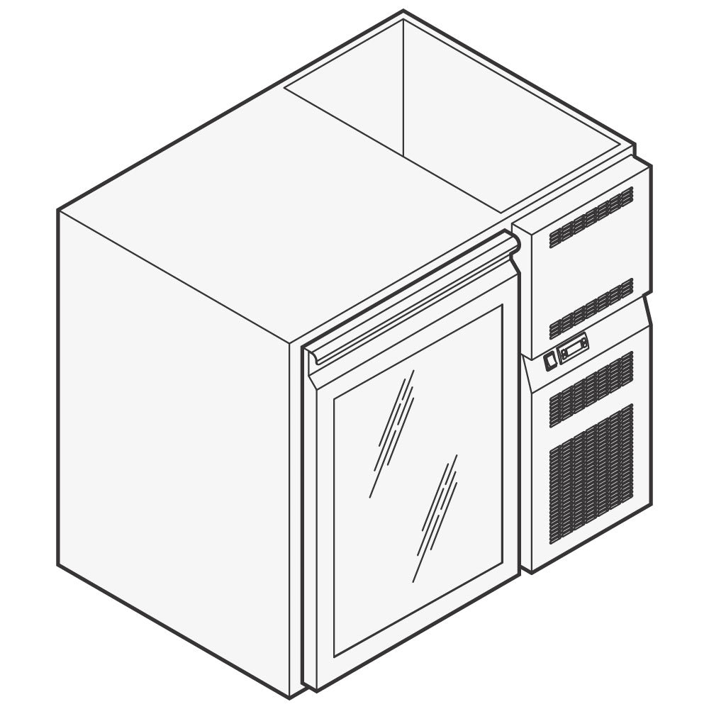 Getränkekühltheke mit 1 Glastür, 930x690 mm, +2°/+10°C — Virtus TRND00009