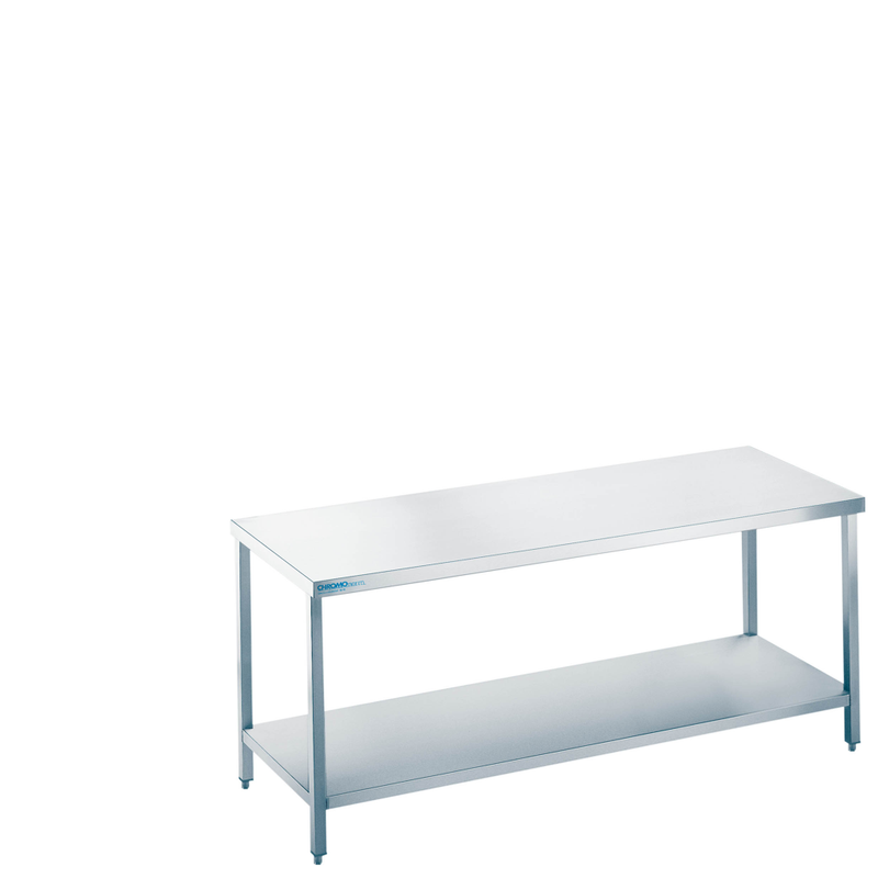 Arbeitstisch mit Zwischenboden, mit Tischplatte allseits ab, 600 × 600 × 850/900 mm