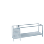 Arbeitstisch mit Zwischenboden und Schubladenblock links, ohne Tischplatte, 1400 × 660(700)x800/850 mm