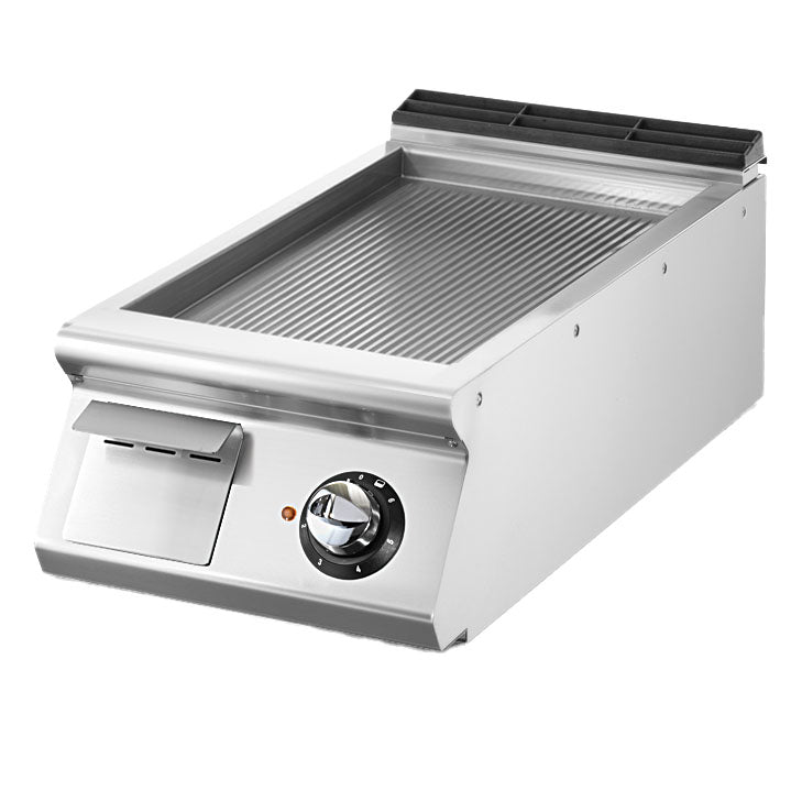 Elektro-Grillplatte, Tischmodell, gerillte verchromte Platte — Virtus V7040FTREVCRT