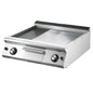 Gas-Grillplatte, Tischmodell, 1/3 gerillt und 2/3 glatt verchromte Platte — Virtus V7080FTRGVCRT