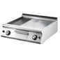 Gas-Grillplatte, Tischmodell, 1/3 gerillt und 2/3 glatt verchromte Platte — Virtus V9080FTRGVCRT