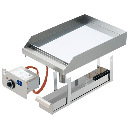Elektro-Grillplatte, Einbaumodell, verchromt, glatt — Virtus VI6540FTECRD