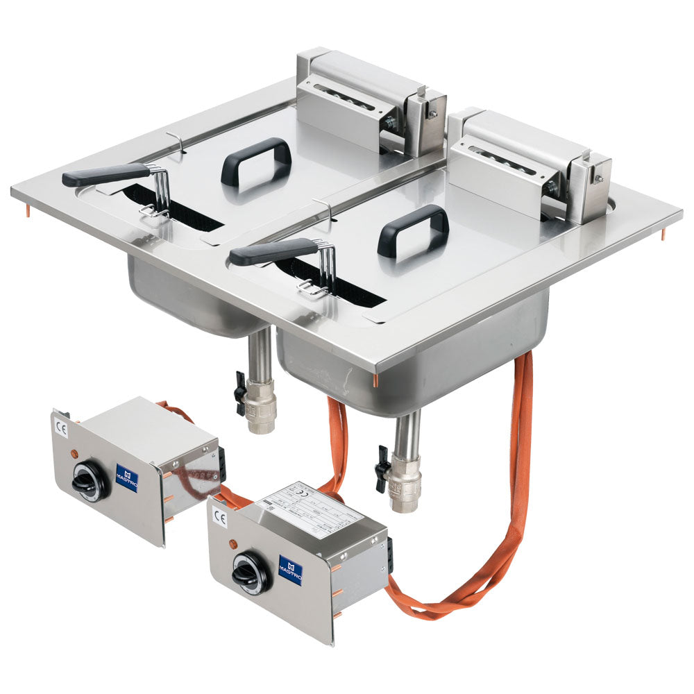 Elektro-Fritteuse, Einbaumodell, 10+10 Liter — Virtus VI6570FRE8D