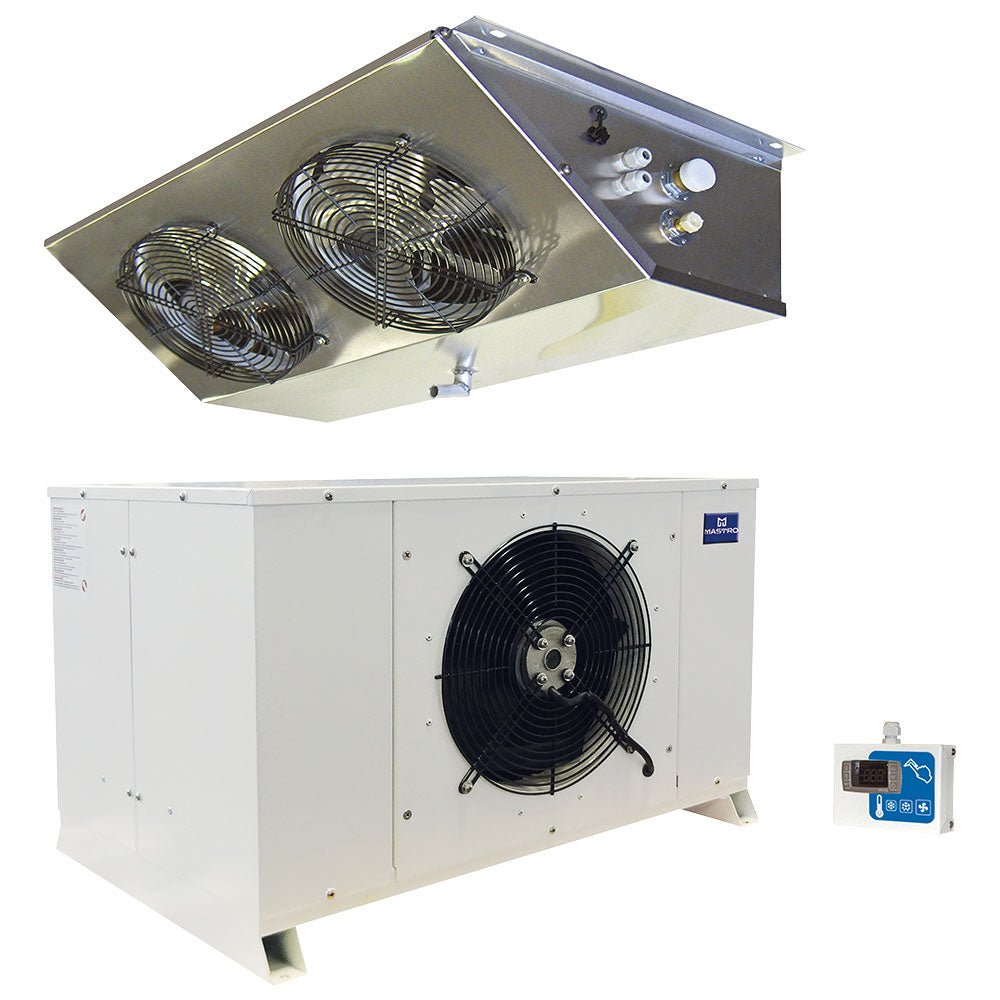 Split-Aggregat, +5°/-5°C, 47,29m³/19,53m³ (+32°C) mit Beleuchtung Entfernung 5 m — Virtus VLSN100/TL5 Restposten
