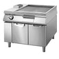 Elektro-Grillplatte glatt verchromt auf Unterbau mit Türen, Bedienung beidseitig — Virtus VS110100FTEC