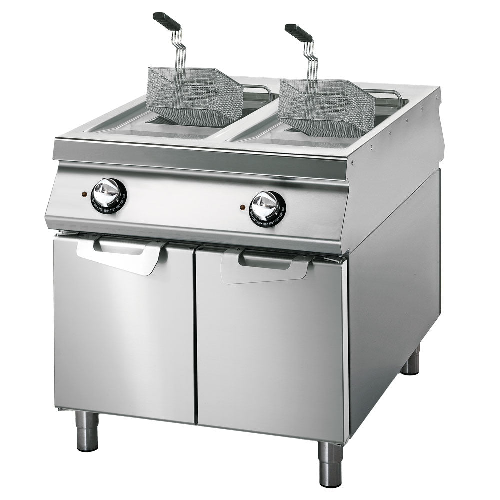 Elektro-Fritteuse 13+13 Liter auf Unterbau mit Türen — Virtus VS11080FRE13