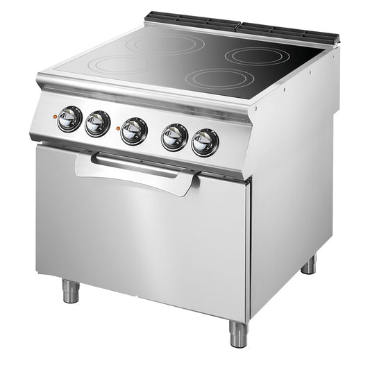 Glass ceramic hob on static electric oven GN 2/1, 4 cooking zones — Virtus VS7080CFVE